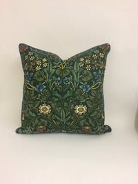 Thumbnail for William Morris & Co - Blackthorn - Green - Stunning Contrast Piped Cushion Cover Throw Pillow Designer Home Decor