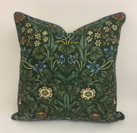 Thumbnail for William Morris & Co - Blackthorn - Green - Stunning Contrast Piped Cushion Cover Throw Pillow Designer Home Decor