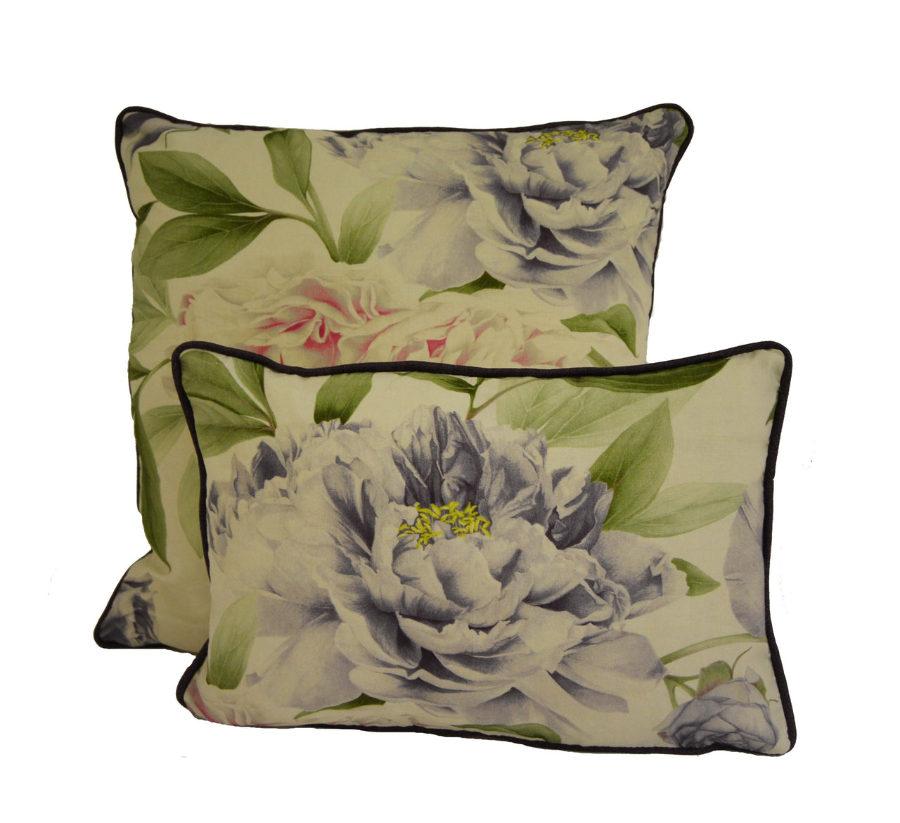 Zoffany - Phoebe - Rose / Lilac - Magnificent Peony Blooms Floral Cushion Cover - Handmade Throw Pillow Designer Home Decor