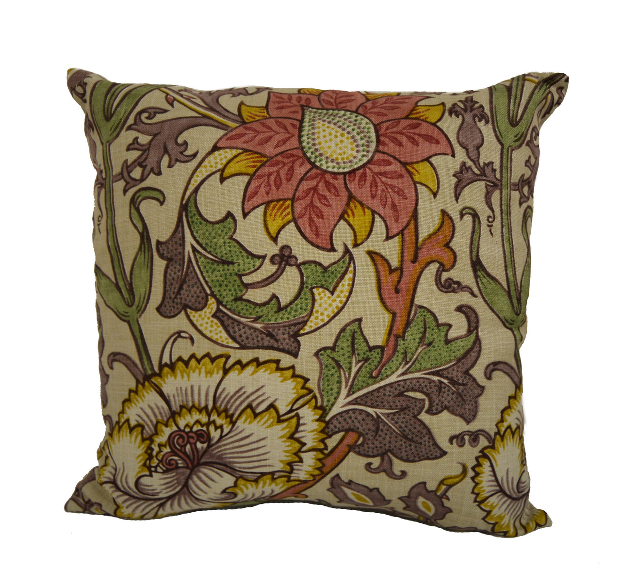 William Morris - Pink & Rose - Manilla / Wine - Cushion Cover Throw Pillow Designer Home Decor