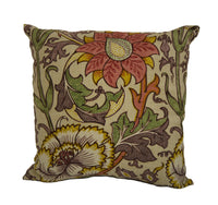 Thumbnail for William Morris - Pink & Rose - Manilla / Wine - Cushion Cover Throw Pillow Designer Home Decor