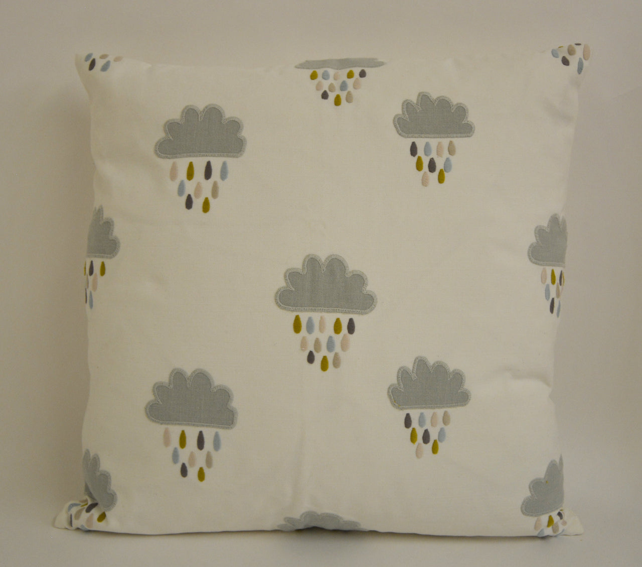 Scion - April Showers - Three Colours Available - Delightful Embroidered Cloud Cushion Cover Handmade Throw Pillow Designer Home Decor