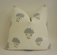 Thumbnail for Scion - April Showers - Three Colours Available - Delightful Embroidered Cloud Cushion Cover Handmade Throw Pillow Designer Home Decor