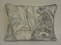 Thumbnail for Sanderson - Dune Hares - Mist / Pebble - Contrast Piped Cushion Cover Throw Pillow Designer Home Decor