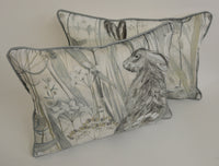 Thumbnail for Sanderson - Dune Hares - Mist / Pebble - Contrast Piped Cushion Cover Throw Pillow Designer Home Decor