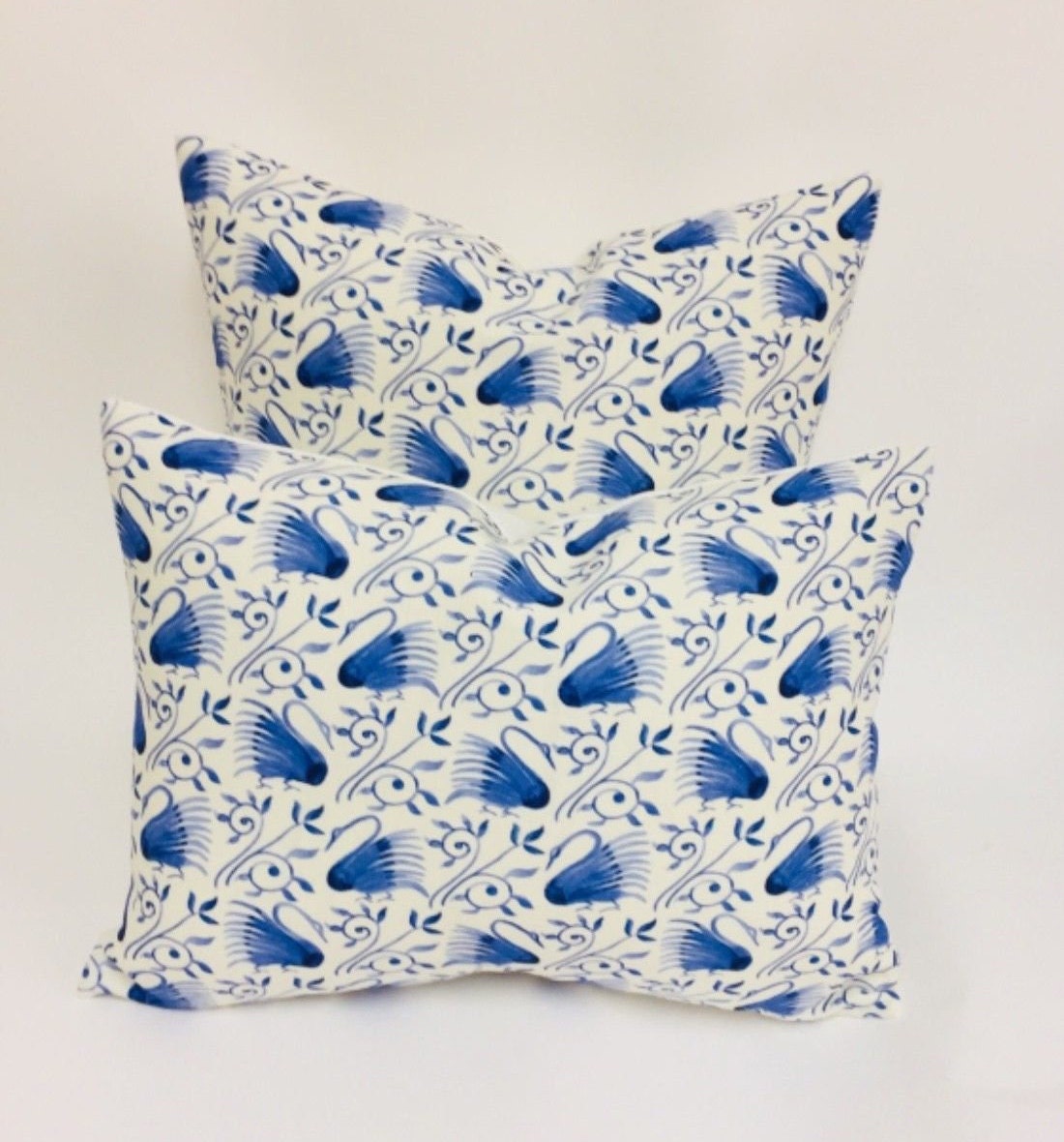 William Morris - Swans - Delft Blue - Cushion Cover Throw Pillow Designer Home Decor