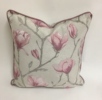 Thumbnail for Voyage - Chatsworth - Rose - Magnificent Jacquard Magnolia Cushion Cover - Handmade Throw Pillow Designer Home Decor