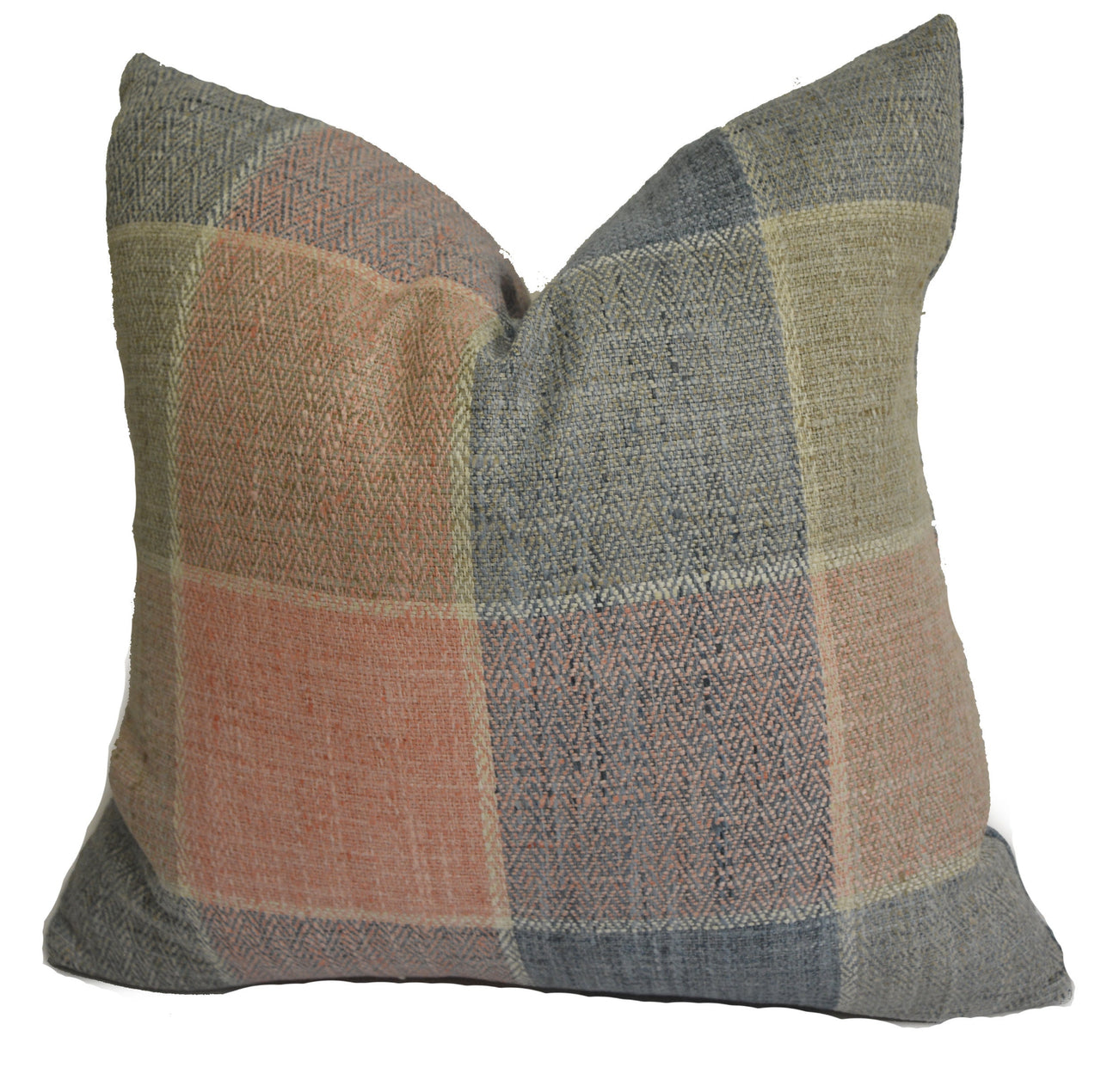 Voyage - Thornbury - Blush - Beautifully Bold Striped Cushion Cover - Soft Hazy Herringbone Detail - Handmade Throw Pillow Designer Home