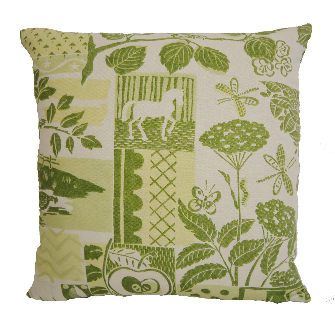 Jane Churchill - Colefax and Fowler - Brightwood - Green - Retro Fresh Designer Cushion Cover - Handmade Throw Pillow Luxury Home Decor