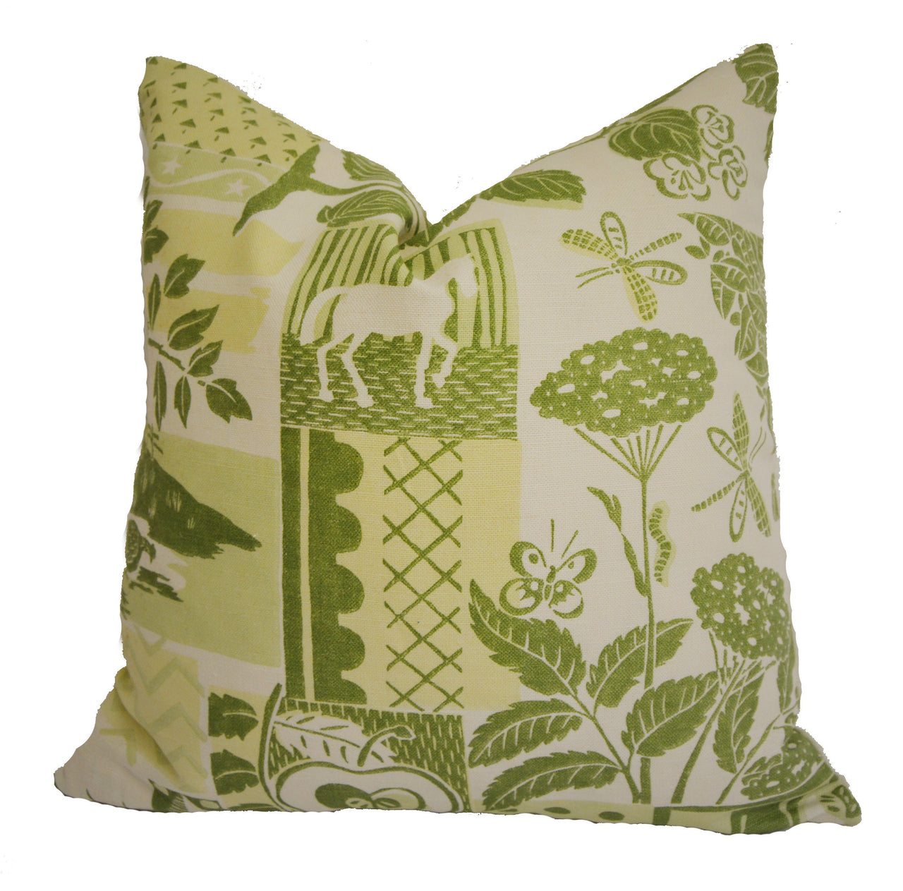 Jane Churchill - Colefax and Fowler - Brightwood - Green - Retro Fresh Designer Cushion Cover - Handmade Throw Pillow Luxury Home Decor