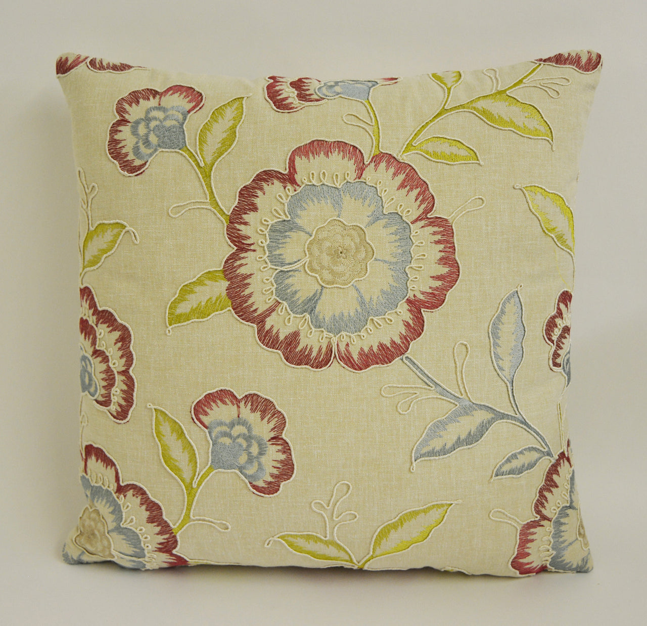 Clarke and Clarke - Richmond - Raspberry / Duckegg - Stunning Embroidered Designer Cushion Cover Throw Pillow Home Decor