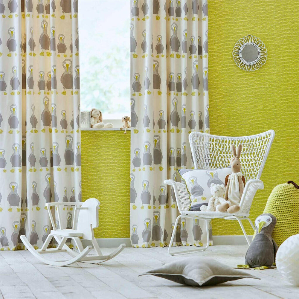 Scion Fabric - Booby Bird - Pistachio   Made to Measure Curtains + buy by the metre.