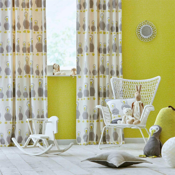 Scion Fabric - Booby Bird - Pistachio   Made to Measure Curtains + buy by the metre.