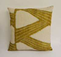 Thumbnail for Zoffany - Kanoko - Gold - Abstract Japanese Inspired Shibori Zig Zag Cushion Cover - Handmade Throw Pillow Designer Home Decor