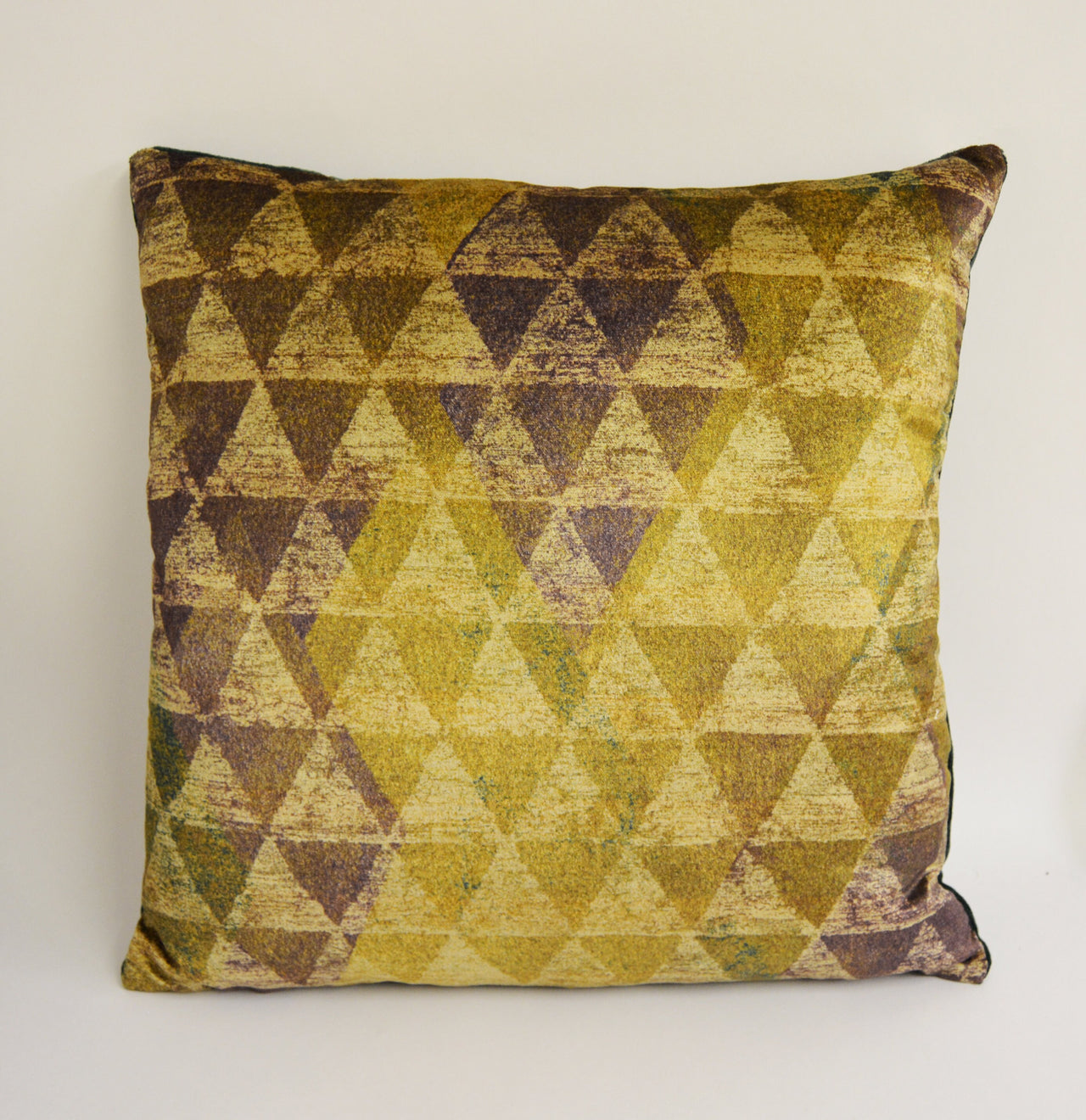 Zoffany - Zais -  Bronze / Indigo / Emerald - Contemporary Geometric Velvet Cushion Cover - Handmade Throw Pillow Designer Home Decor