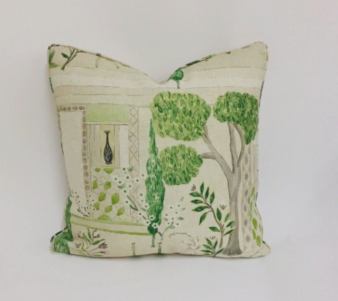 Sanderson - Sultans Garden - Garden Green - Paradise Persian Garden Designer Cushion Cover - Luxury Throw Pillow - Handmade Home Decor