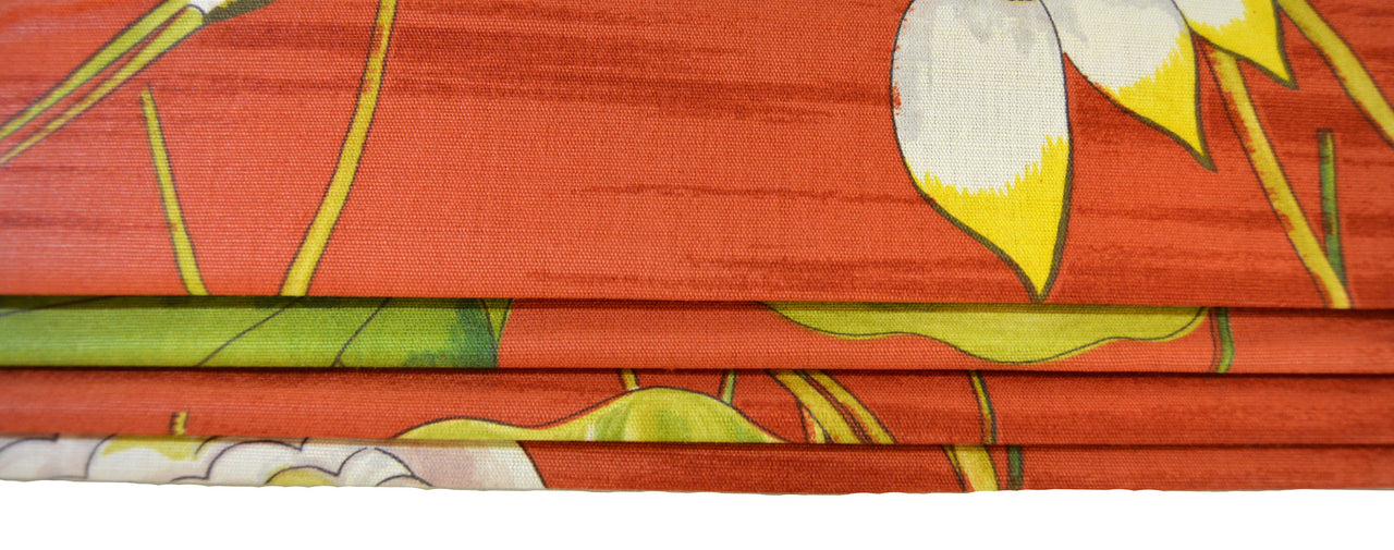 Sandersons - Heronsford - Coral/Yellow - Made To Measure Professionally Made Roman Blind