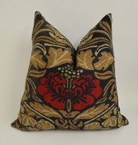 Thumbnail for William Morris - Tulip and Rose - Black / Linen - Cushion Cover Throw Pillow Designer Home Decor