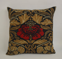 Thumbnail for William Morris - Tulip and Rose - Black / Linen - Cushion Cover Throw Pillow Designer Home Decor