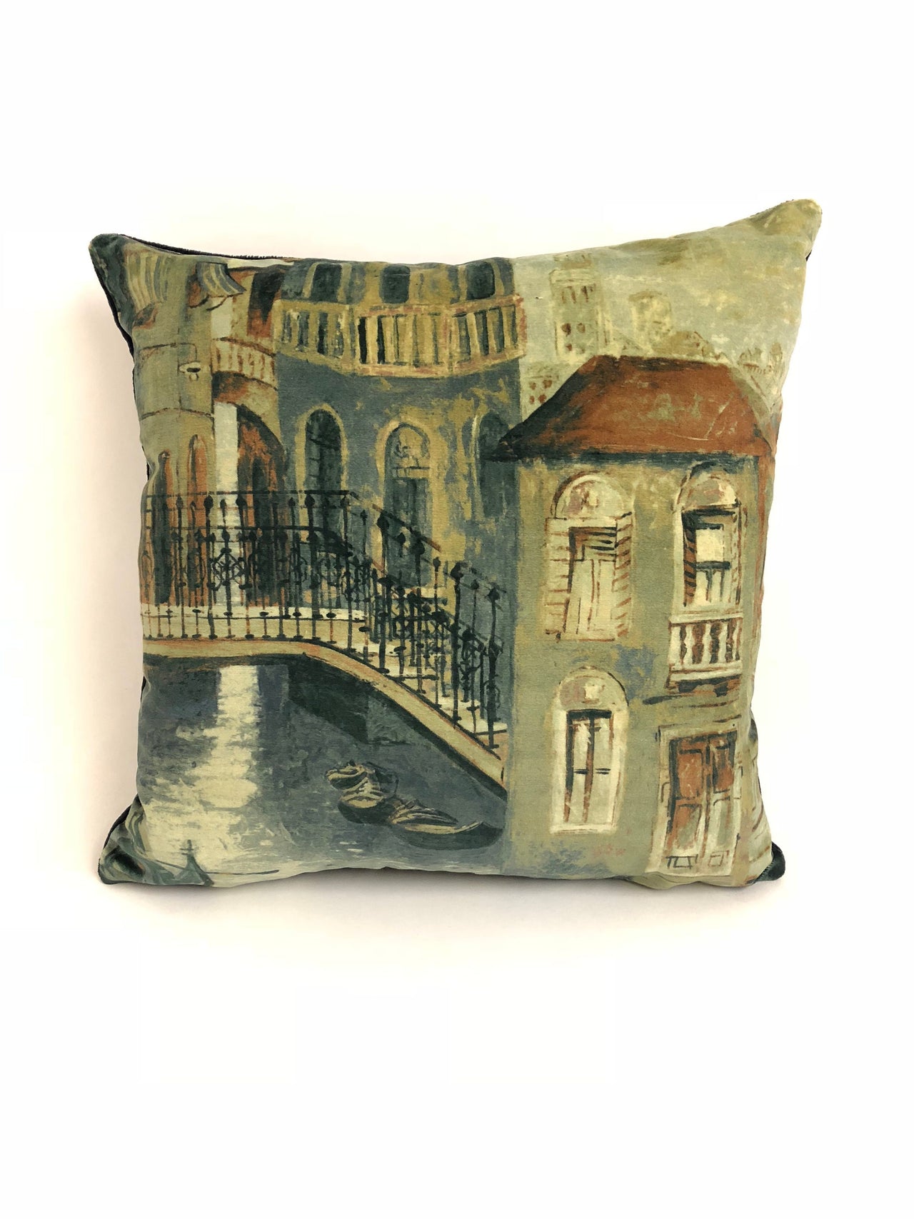 Zoffany - The Gondolier - Twilight - Velvet Designer Cushion Cover Stunning Home Decor Pillow Throw 17" x 17"