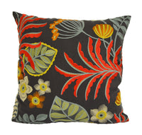 Thumbnail for Jane Churchill - Samba - Charcoal - Designer Tropical Embroidered Cushion Cover - Handmade Home Decor Luxury Throw Pillow