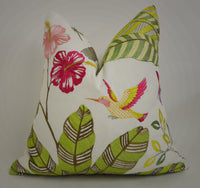 Thumbnail for Jane Churchill - Maracatu - Lime Green - Tropical Embroidered Exotic Landscape Cushion Cover - Handmade Throw Pillow Designer Home Decor