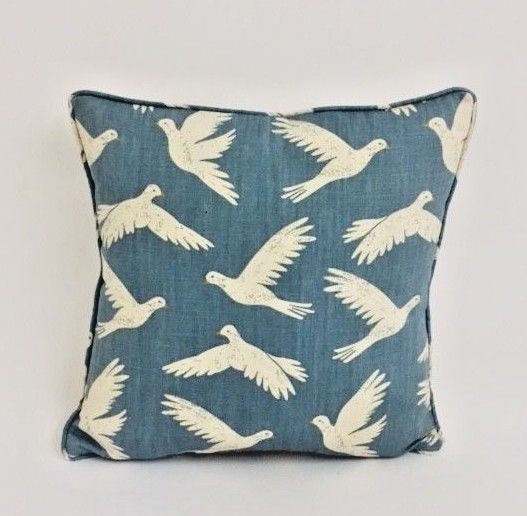 Sanderson - Paper Doves - Denim - Stunning Designer Cushion Cover Throw Pillow Home Decor