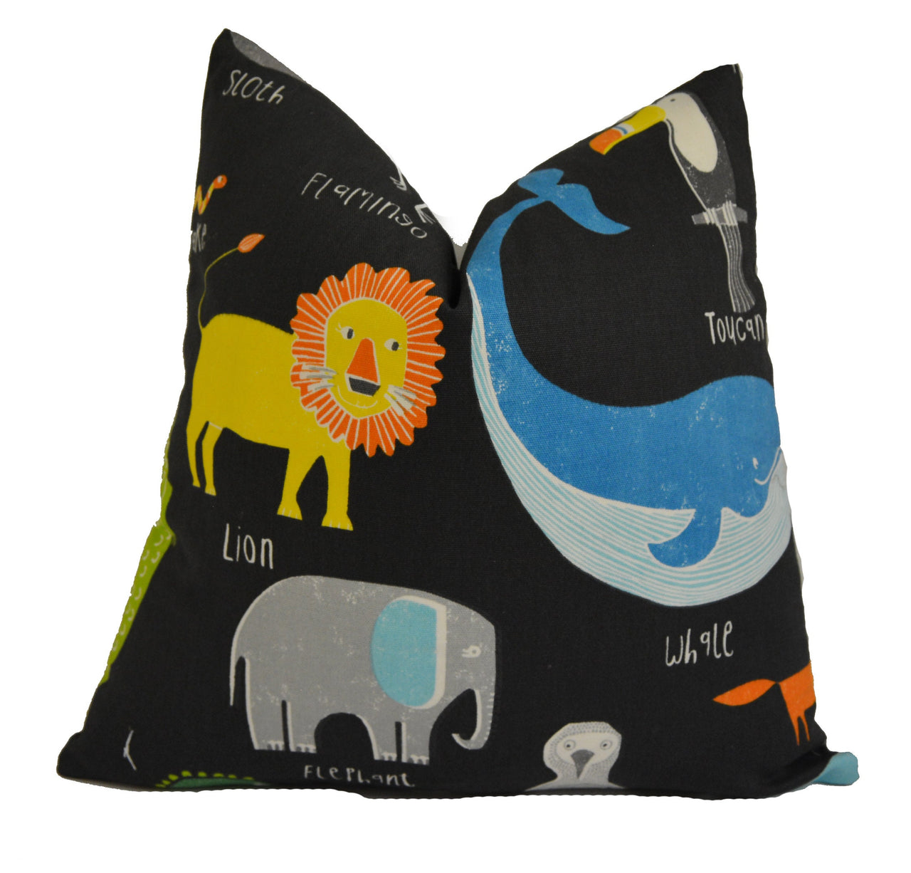 Scion - Animal Magic - Tutti Frutti / Blackboard - Cute Zoo Animal Cushion Cover - Perfect For Children's Room or Nursery - Throw Pillow