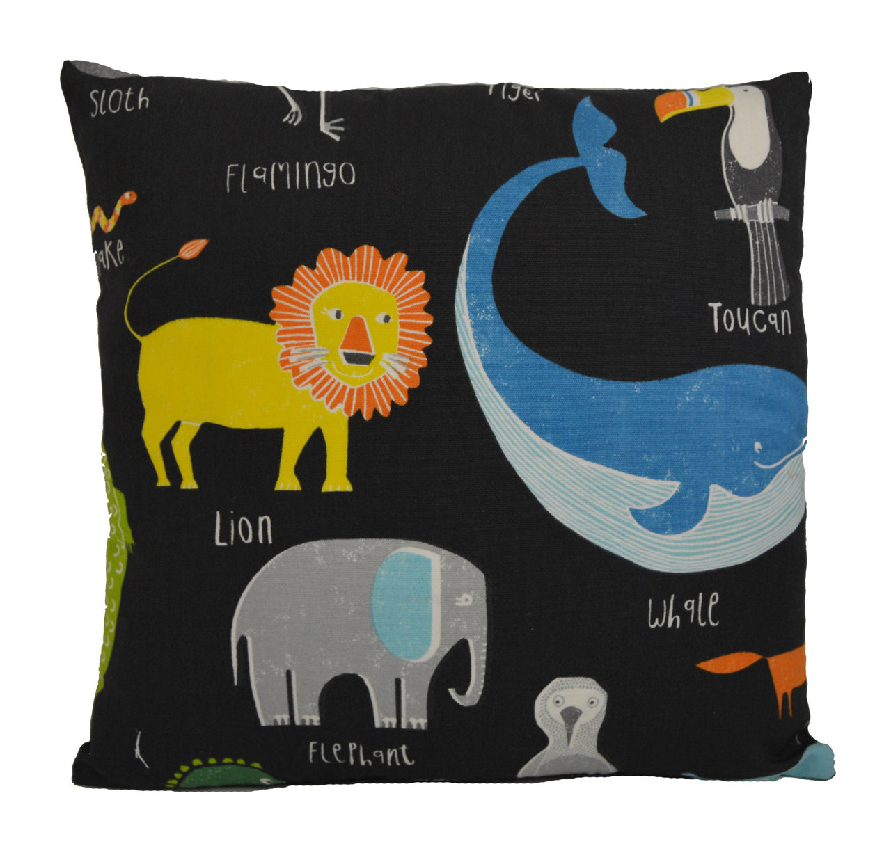 Scion - Animal Magic - Tutti Frutti / Blackboard - Cute Zoo Animal Cushion Cover - Perfect For Children's Room or Nursery - Throw Pillow