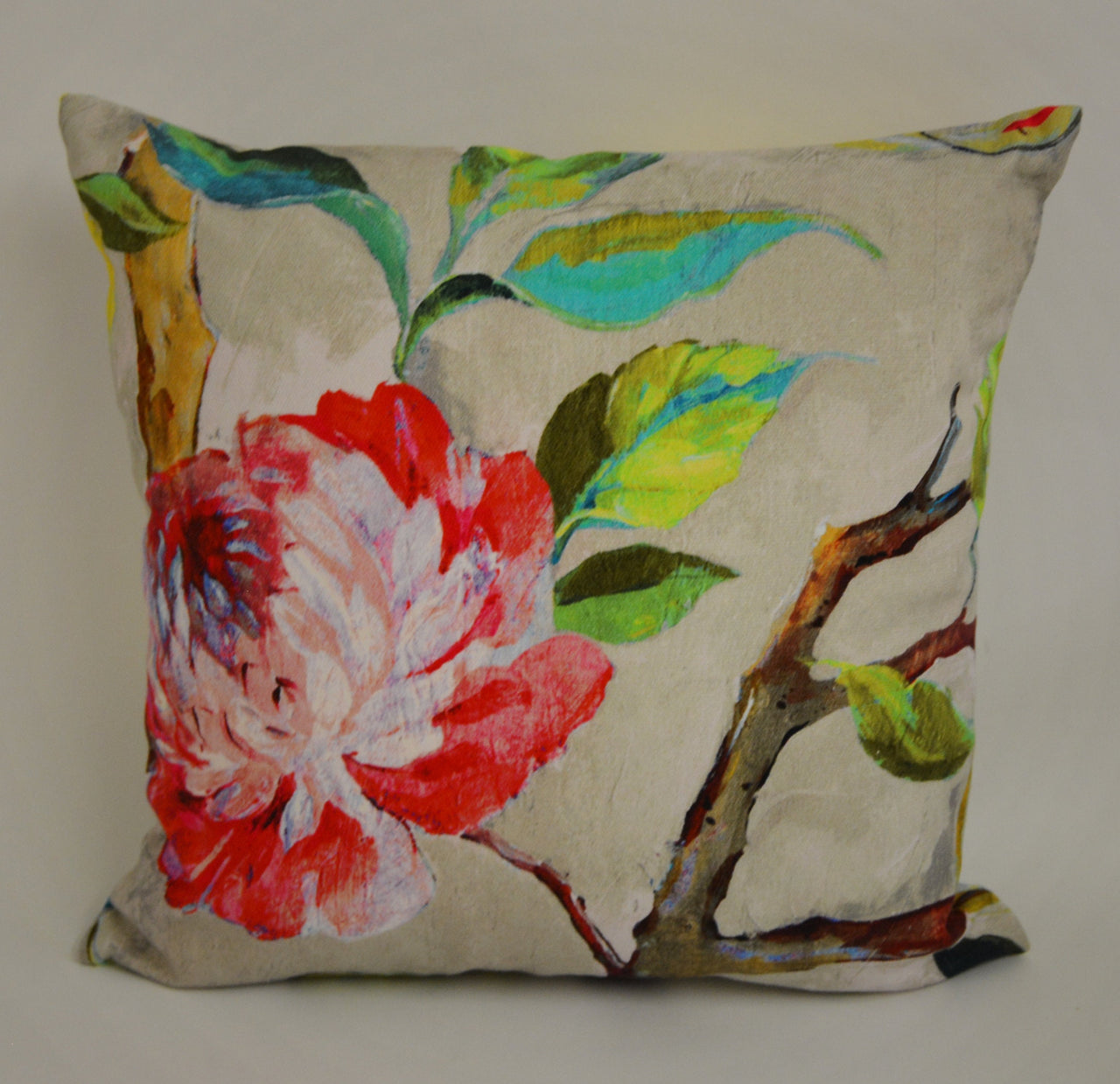 Prestigious - Blenheim - Jewel - Stunning Painted Peacock & Flowers Cushion Cover - Handmade Throw Pillow Designer Home Decor