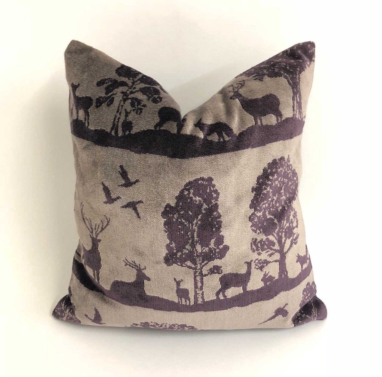 Voyage - Aviemore - Damson - Sumptuous Scottish Highland Velvet Cushion Cover - Handmade Throw Pillow Designer Home Decor