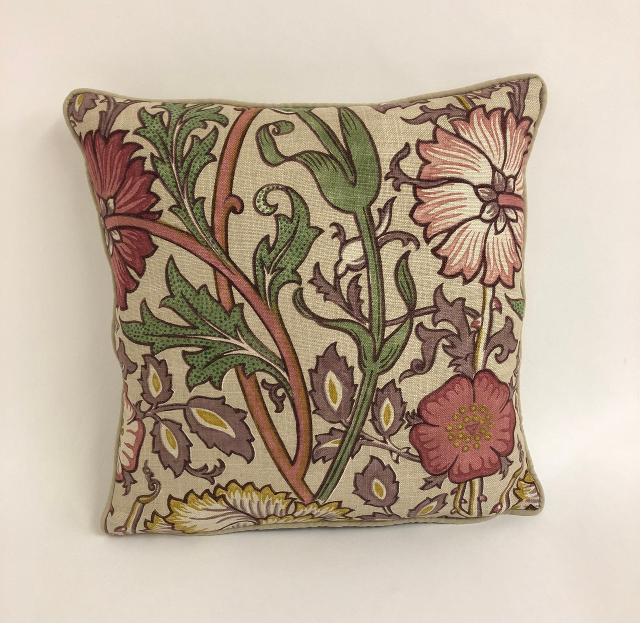 William Morris - Pink & Rose - Manilla / Wine - Cushion Cover Throw Pillow Designer Home Decor