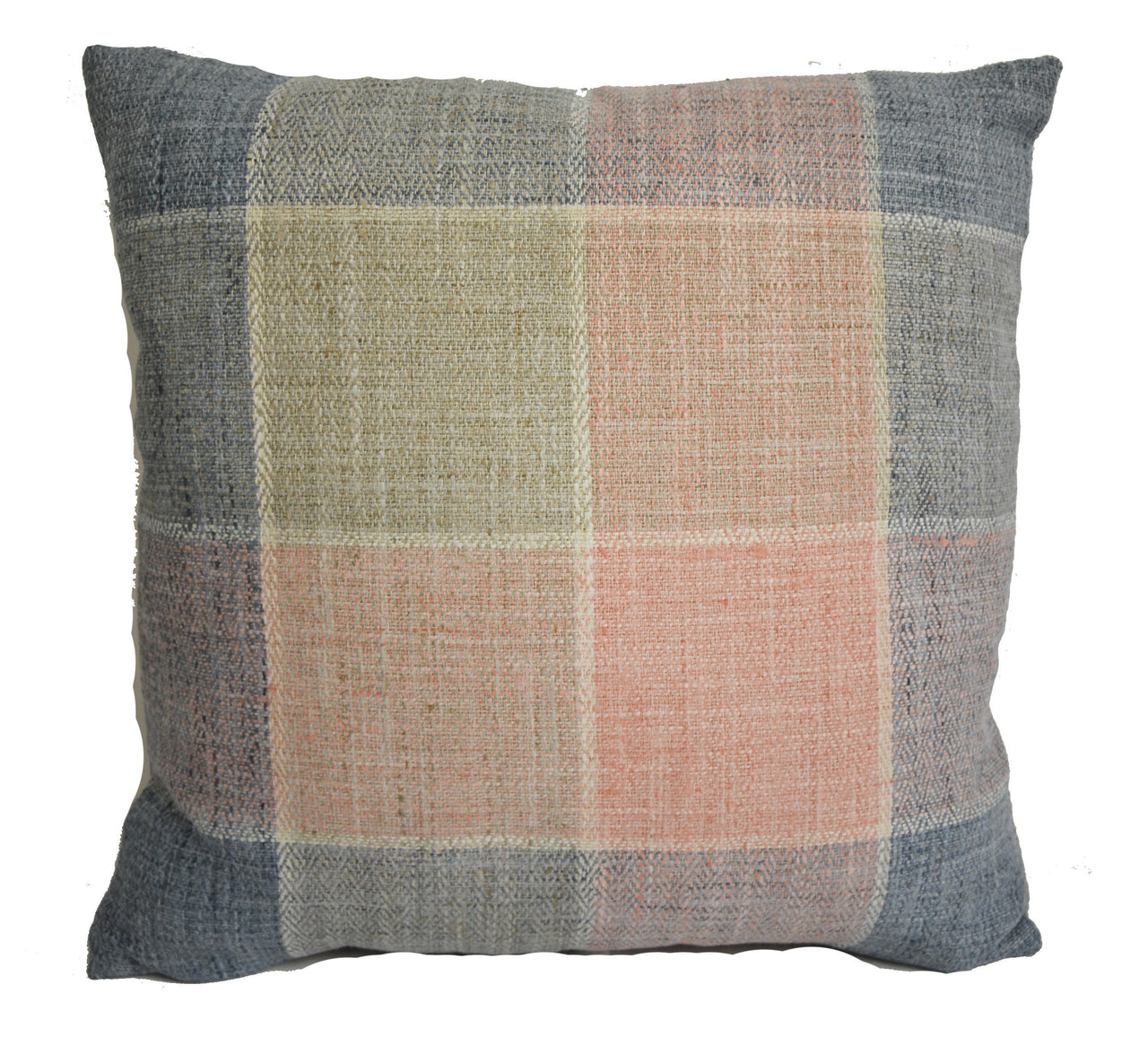 Voyage - Thornbury - Blush - Beautifully Bold Striped Cushion Cover - Soft Hazy Herringbone Detail - Handmade Throw Pillow Designer Home