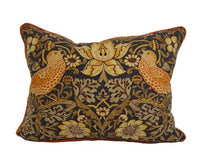 Thumbnail for William Morris - Strawberry Thief - Grape / Gold -Stunning Iconic Classic Designer Cushion Cover - Handmade Home Decor - Luxury Throw Pillow