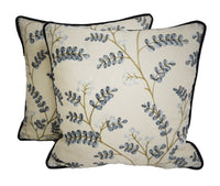 Thumbnail for Jane Churchill - Colefax and Fowler - Delphine - Blue - Sweet Angel Floral Embroidery - Designer Cushion Cover Handmade Throw Pillow Home