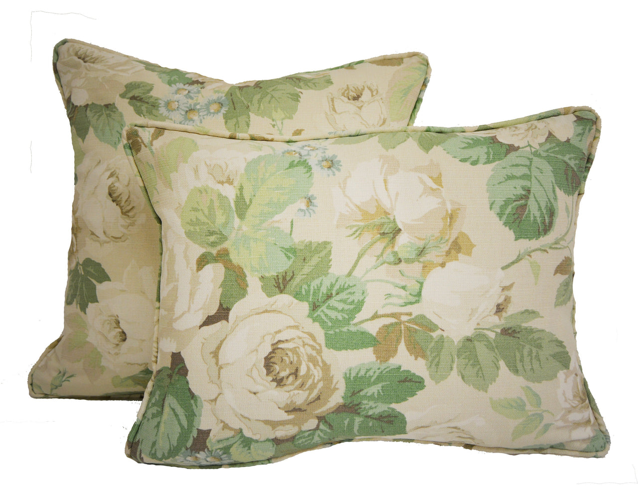 Sanderson - Chelsea - Sage / Ivory - Self Piped Cushion Cover Throw Pillow Designer Home Decor