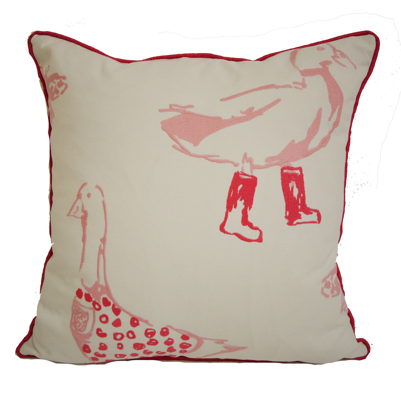 Clarke & Clarke - Jemima - Pink - Stunning Embroidered Cushion Cover Throw Pillow Designer Home Decor