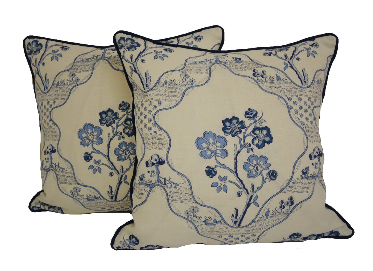 Schumacher - Marella - Delft - Cushion Cover Pillow Throw