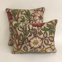 Thumbnail for William Morris - Pink & Rose - Manilla / Wine - Cushion Cover Throw Pillow Designer Home Decor