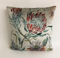 Thumbnail for Voyage - Moorehaven Velvet - Strawberry - Stunning Thistle & Dragonfly Velvet Cushion Cover - Handmade Throw Pillow Designer Home Decor