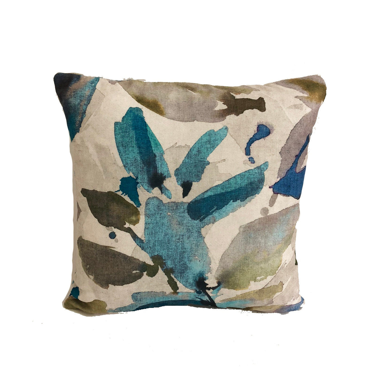 Prestigious - Azzuro - Lagoon - Abstract Faux Suede Floral Cushion Cover - Handmade Throw Pillow Designer Home Decor