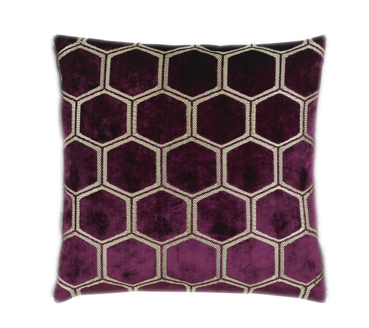 Designers Guild - Manipur - Damson - Luxury Velvet Cushion Cover Throw Pillow Designer Home Decor