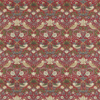 Thumbnail for William Morris - Strawberry thief - Crimson/Slate - Made To Measure Professionally Made Roman Blind