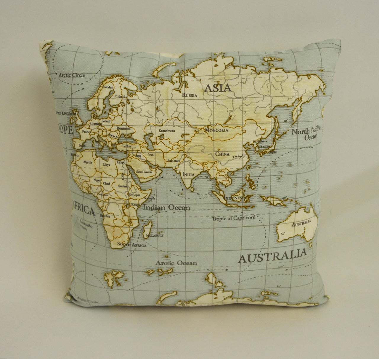 Fryetts - Maps - Duckegg - Cushion Cover Throw Pillow