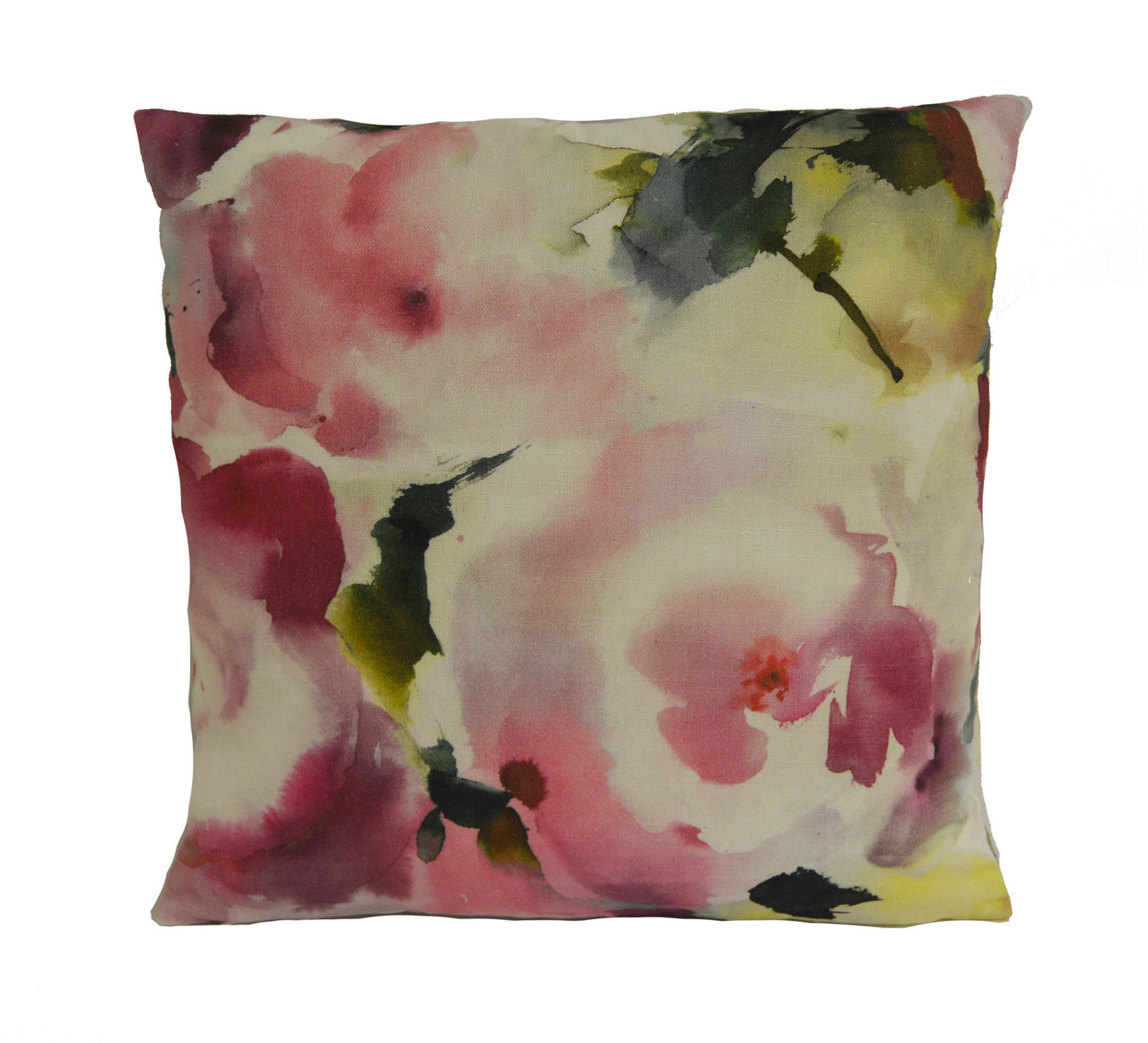 Voyage - Rosa - Peony - Abstract Watercolour Rose Cushion Cover - Handmade Throw Pillow Designer Home Decor