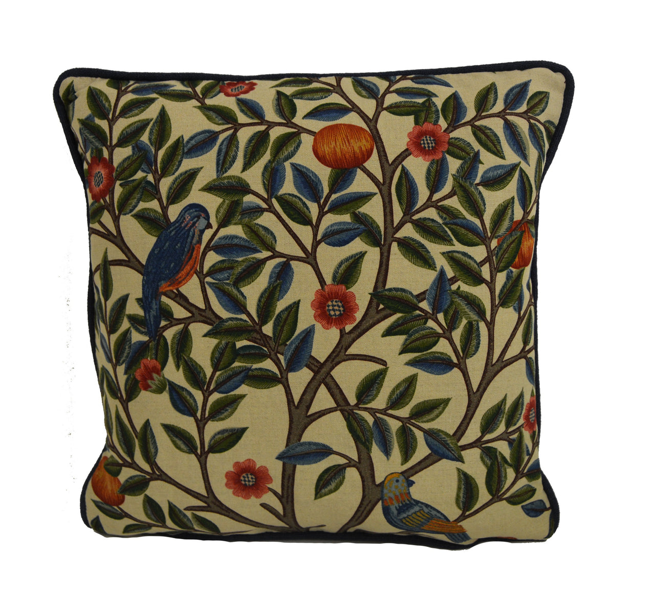 William Morris - Kelmscott Tree - Woad / Wine - Classic English Designer Cushion Cover - Luxury Throw Pillow - Handmade Home Decor