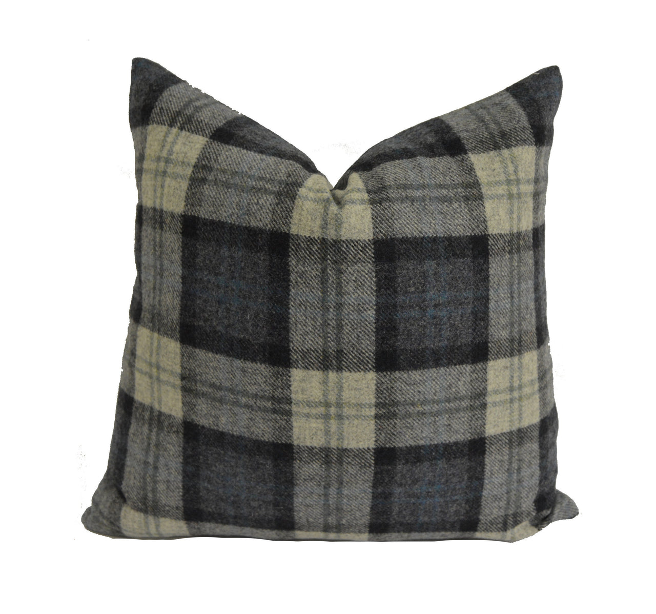 Art Of The Loom  - Oban Plaid - Bayside Blue - Timeless Versatile Sustainable Wool Designer Cushion Cover - Luxury Throw Pillow - Handmade