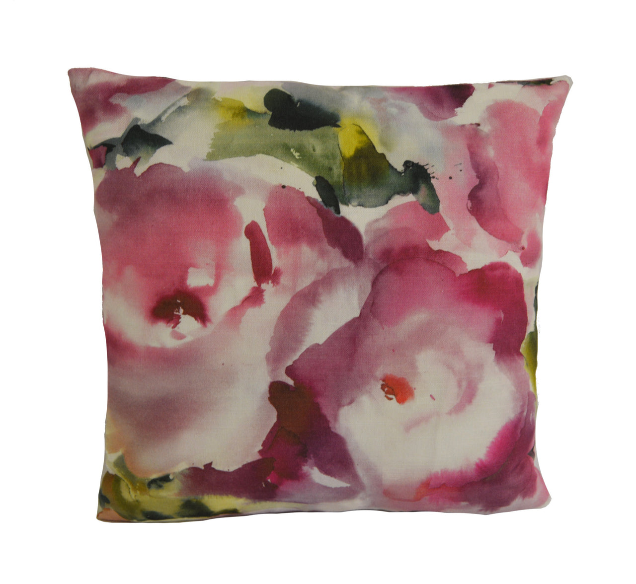 Voyage - Rosa - Peony - Abstract Watercolour Rose Cushion Cover - Handmade Throw Pillow Designer Home Decor