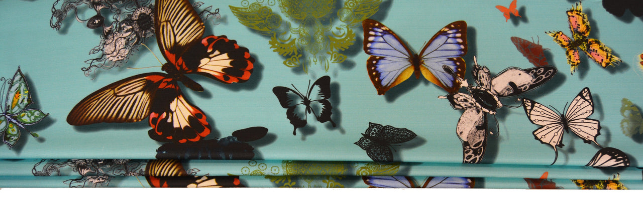 Christian Lacroix - Butterfly Parade - Lagon - Made To Measure Professionally Made Roman Blind