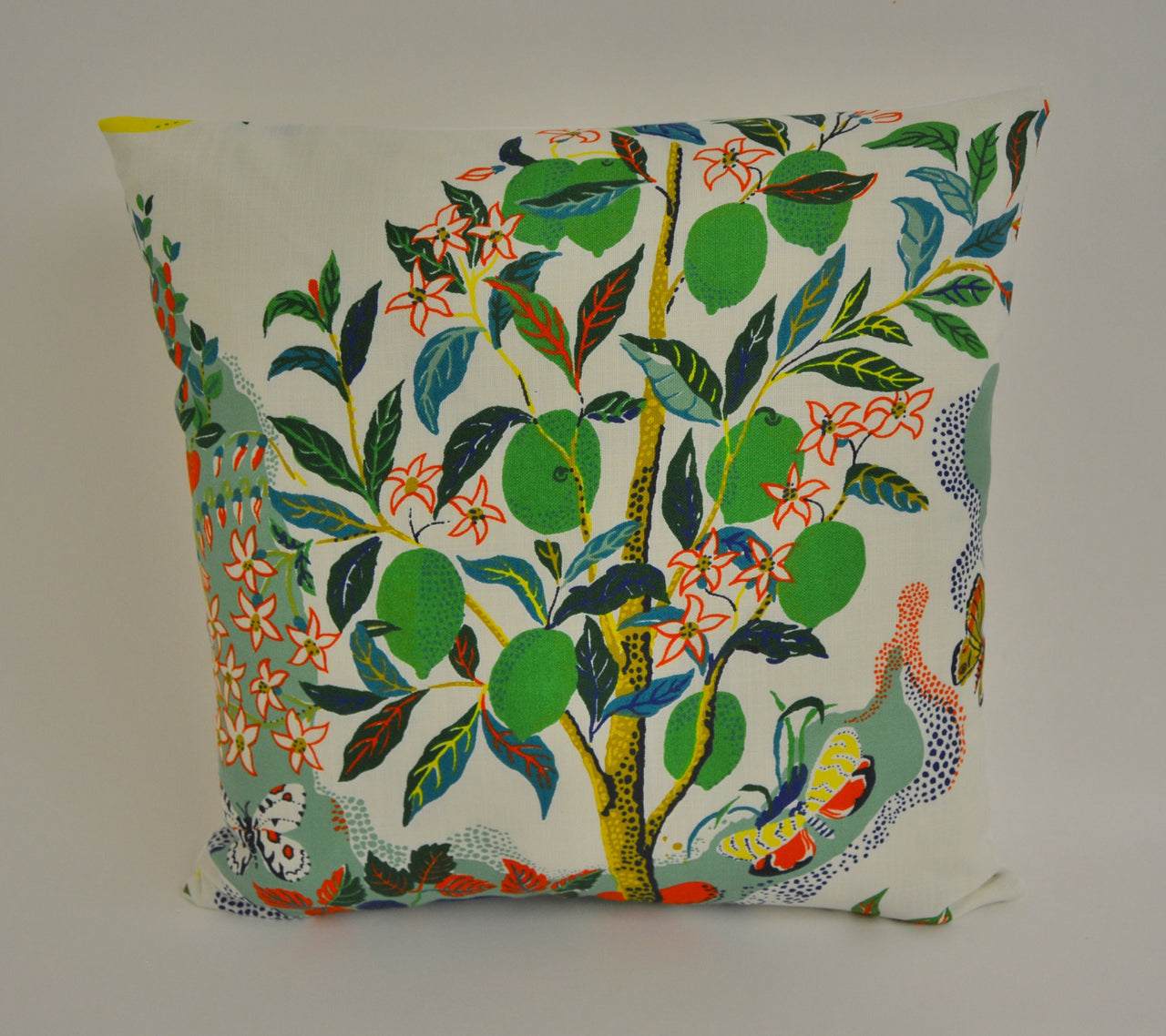 Schumacher - Citrus Garden - Primary - Whimsical Fruit Trees - Designer Cushion Cover - Handmade Throw Pillow Luxury Decor